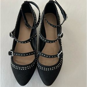 Mix no.6 black beaded ankle strap dress shoes. Size 6.5